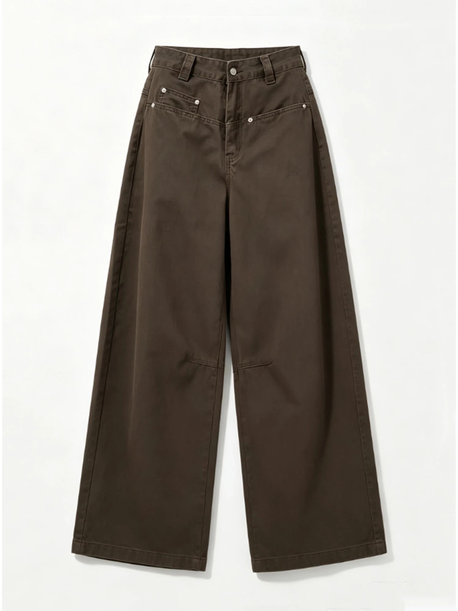 Women's Brown Jeans Pants Vintage Harajuku Grunge Y2k Baggy Denim Trousers Casual Oversize Wide Leg Jean Pants for Women Autumn