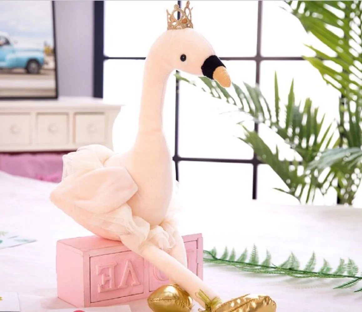 small cute plush Flamingos toy stuffed white Flamingos doll gift about 35cm