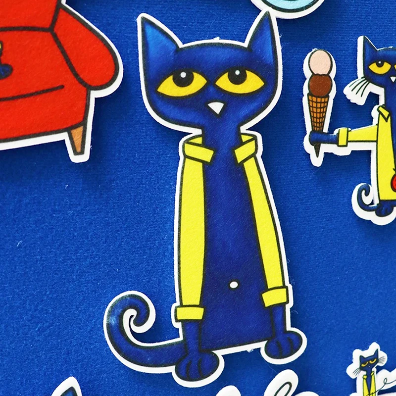 Felt Teaching Tools 'Pete the Cat and His Four Groovy Buttons' Picture Book Story Props, Classroom Interactive Teaching Tools