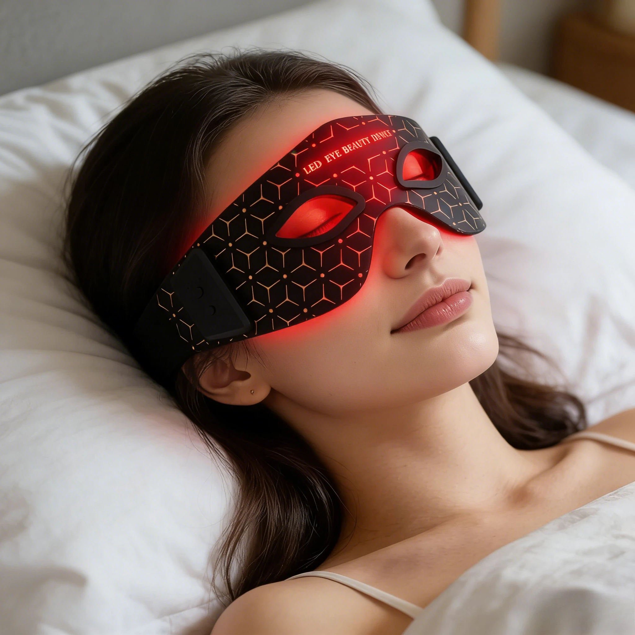High Quality ABS Silicone LED Eye Mask Red Light Therapy 630nm 850nm Near Infrared Skin Friendly Eye Care Device for Eye Bags