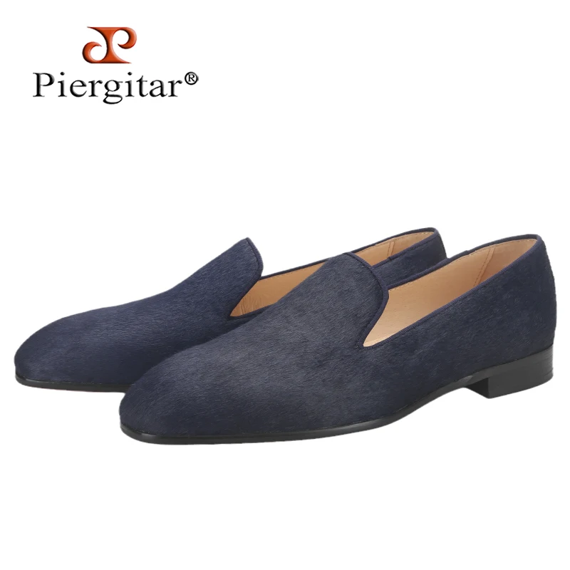 

Piergitar Multicolored Horsehair Plain Design Handmade Men's Loafers Italian Classic Style Slippers Breathable Leather Insole