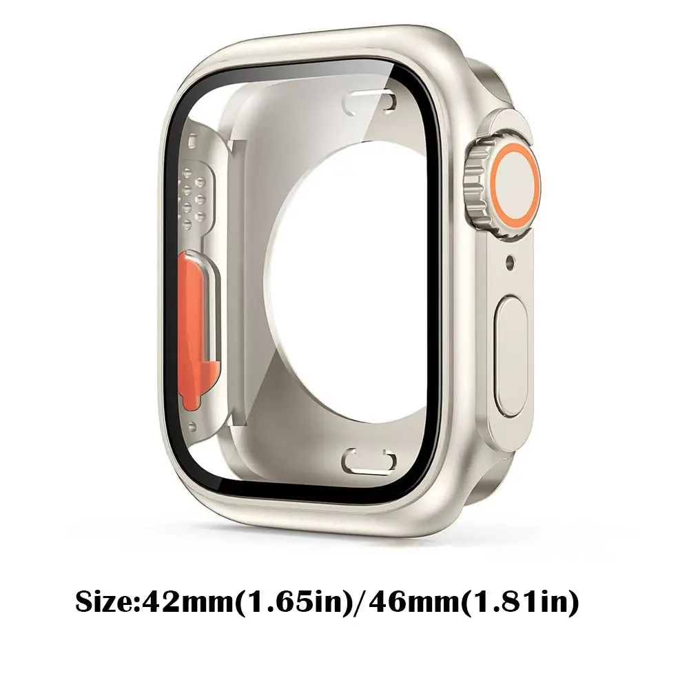 สําหรับ Apple WatchS10 42/46 มม. เปลี่ยนเป็น Ultra Case Hard Steel Film PC กระจกนิรภัยคลุมทั้งหมดอุปกรณ์เสริม
