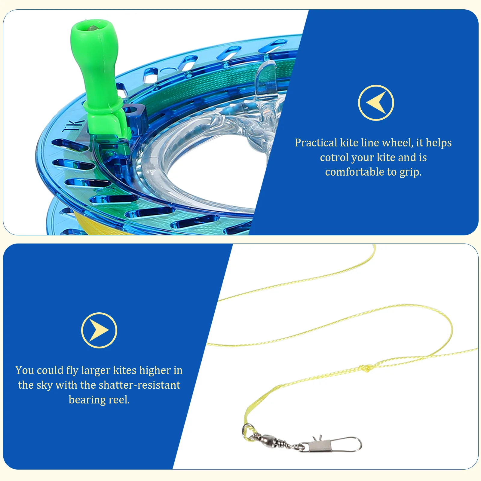 

Shockproof Reel With String Anti Scratch Kite Winder Reel For Kids Adults Easy Adjust Line Length Kite