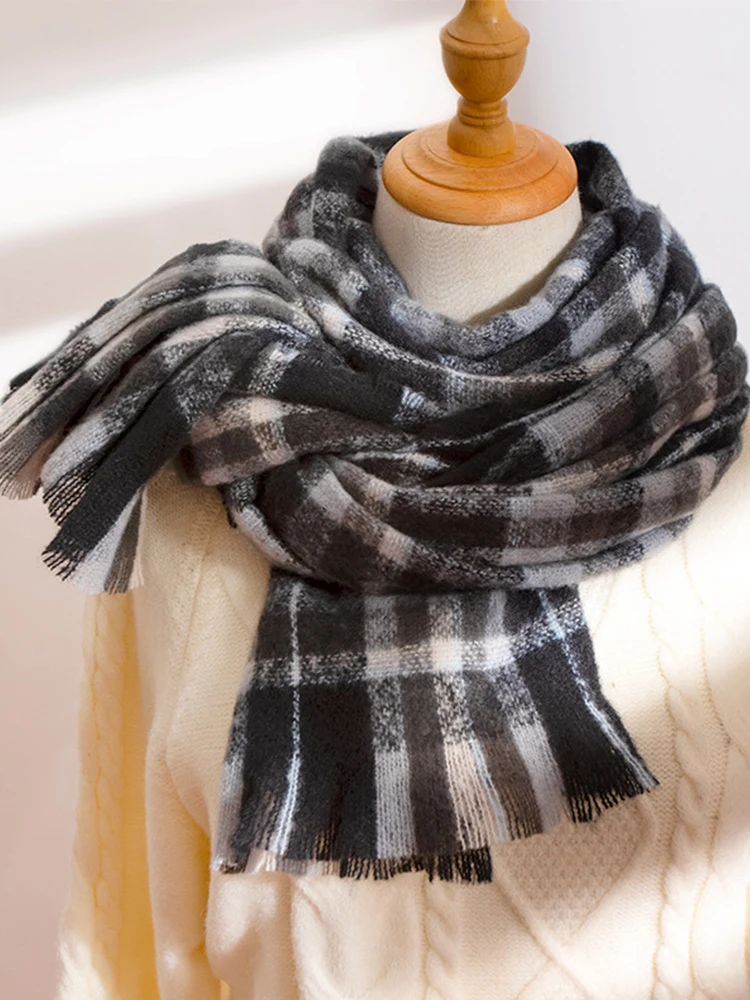 Spedizione gratuita imitazione Cashmere donna inverno sciarpa Vintage signore Plaid Scarve Pashmina Mujer femminile Foulard Bufanda Wrap scialle