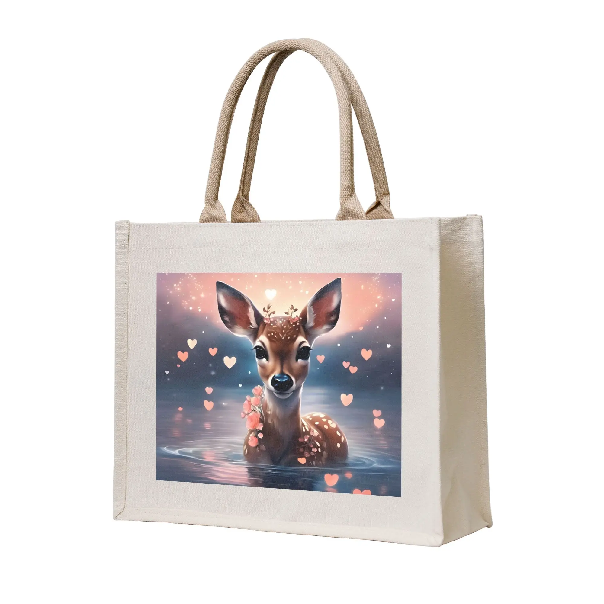 

Сумка-шоппер для покупок Film Anime B-Bambi, женская, с милым мультяшным рисунком, в стиле кавай, на плечо, большая вместительная сумка-тоут
