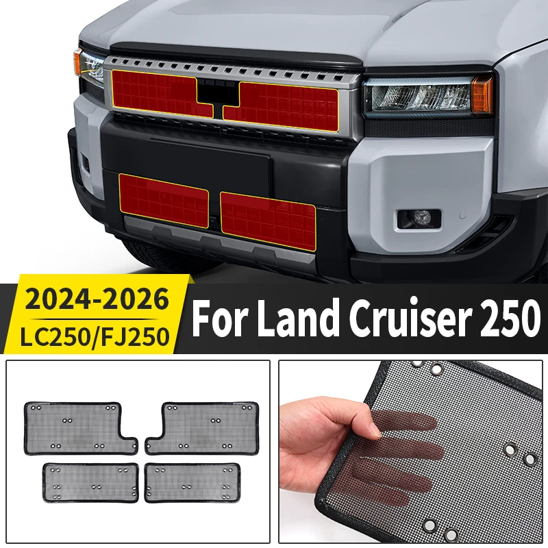 

For 2024 2026 Toyota Land Cruiser LC250 Prado 250 Front Grill Anti-mosquito Sand-Proof Stone Net Exterior Accessories Tuning