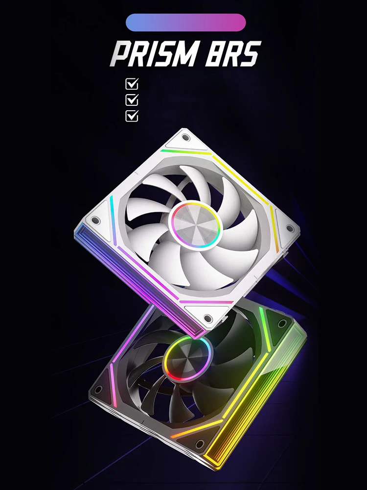 K4 Desktop Cooling Fan 3PCS 12CM Wireless Link ARGB Sync Case Fan Triple Pack, Temp-Controlled Air/Water Cooling