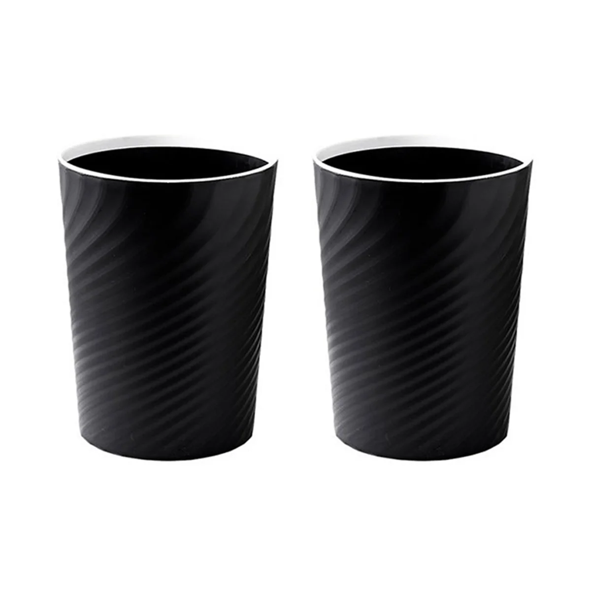 

Plastic Small Trash Can Wastebasket, Garbage Container Basket for Bathrooms, Kitchens, Offices, Dorms, (Black)