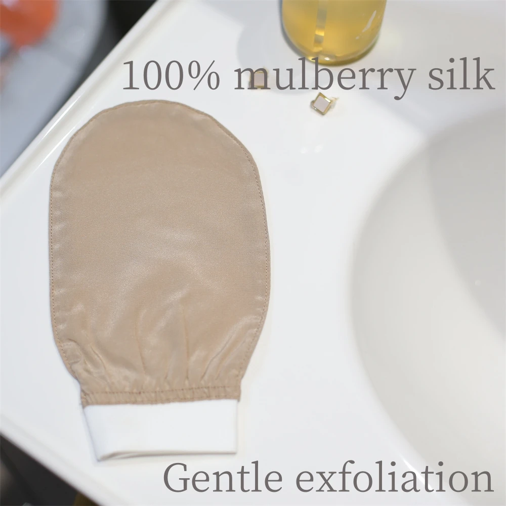 100% Silk Exfoliating Glove Turkish Silk DEEP EXFOLIATING Body Scrubber Dead Skin Removal Body Exfoliator SMOOTHS SKIN