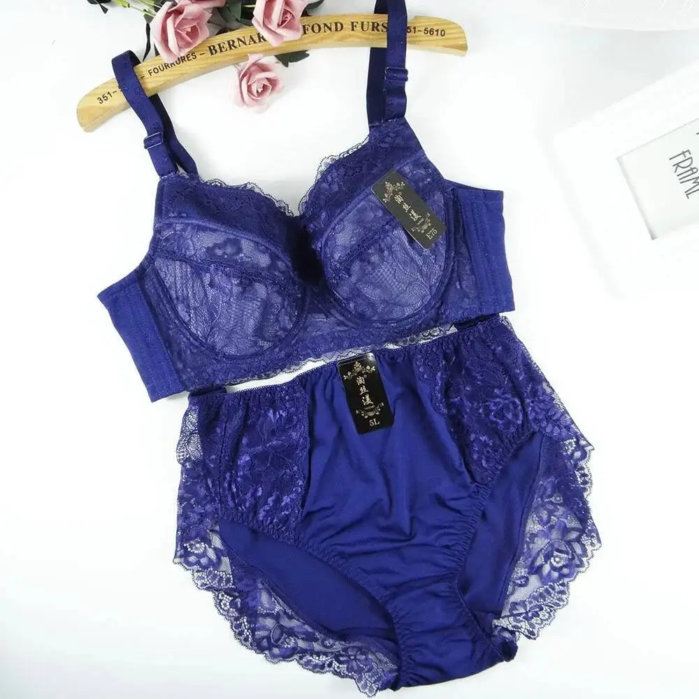 

Кружевное нижнее белье для женщин плюс размер бюстгальтера комплект B C D E F G H 34 36 38 40 42 44 46 48 полная чашка бюстгальтеры и трусы бюстгальтер большой размер
