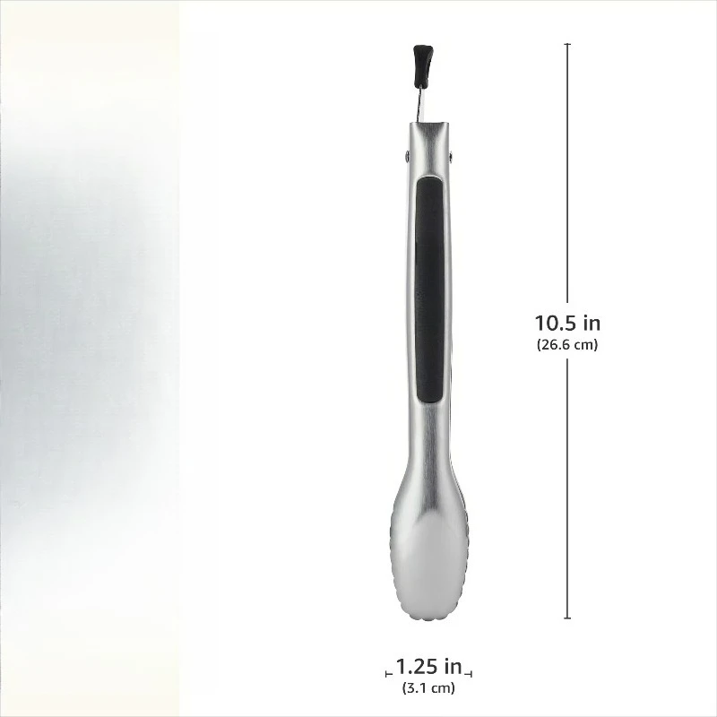 Professional Stainless Steel 10.5-inch Locking Kitchen Food Tongs