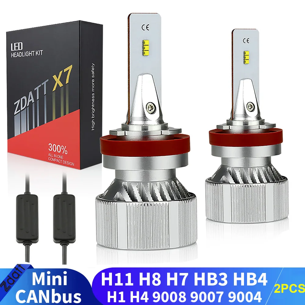 

2 шт. H1 светодиодные лампы для фар H7 светодиодные автомобильные фары H4 H11 HB3 9005 HB4 9006 9004 HB1 9007 HB5 9008 H13 6000K 110W 50000LM Canbus