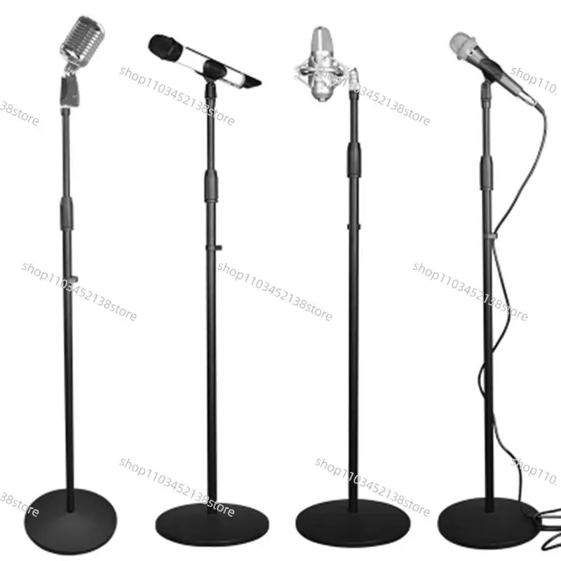 Weighted and thickened telescopic metal disc live broadcast stage floor mounted microphone stand professional