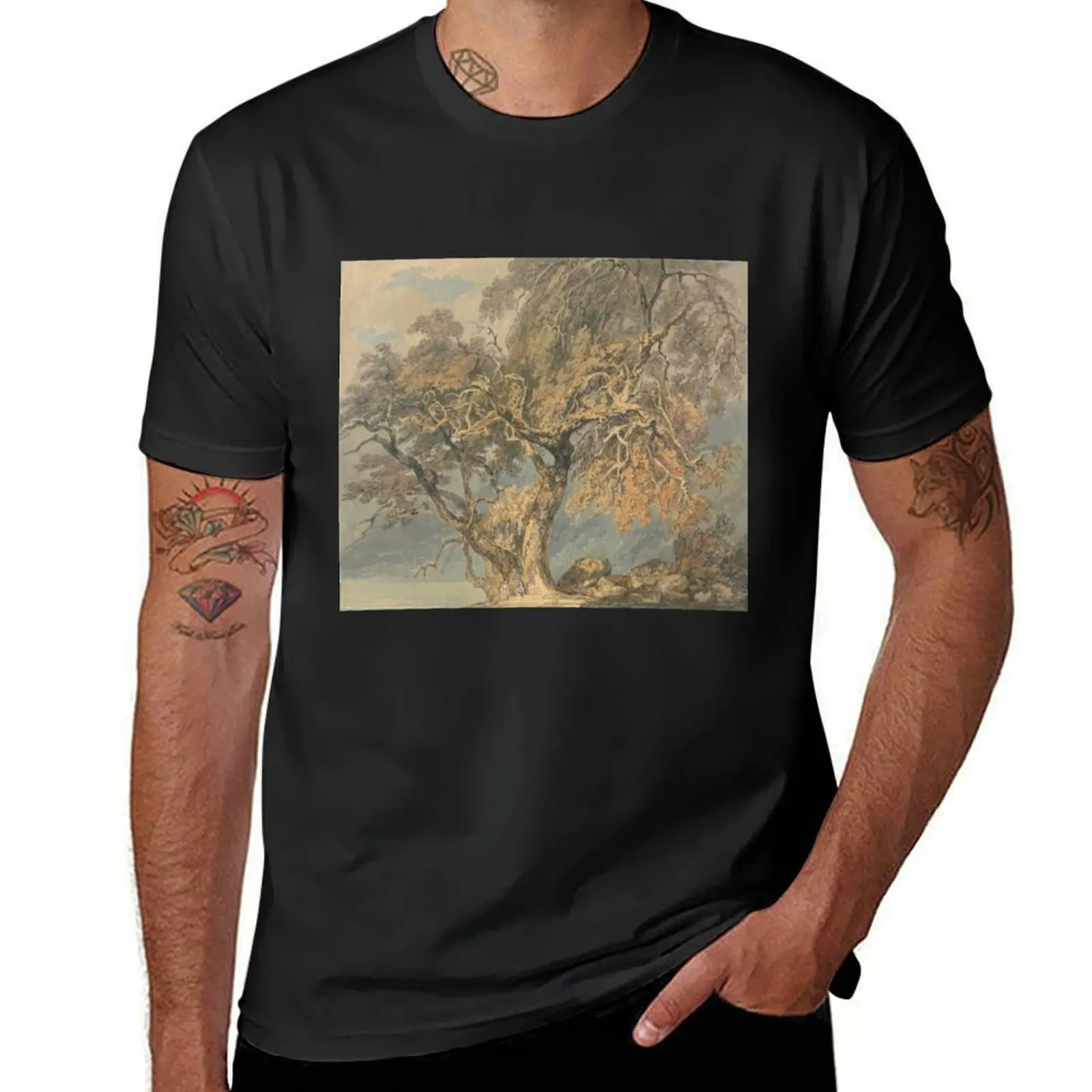 

Joseph Mallord William Turner - A Great Tree T-Shirt customizeds Blouse boys animal print sports fans mens cotton t shirts