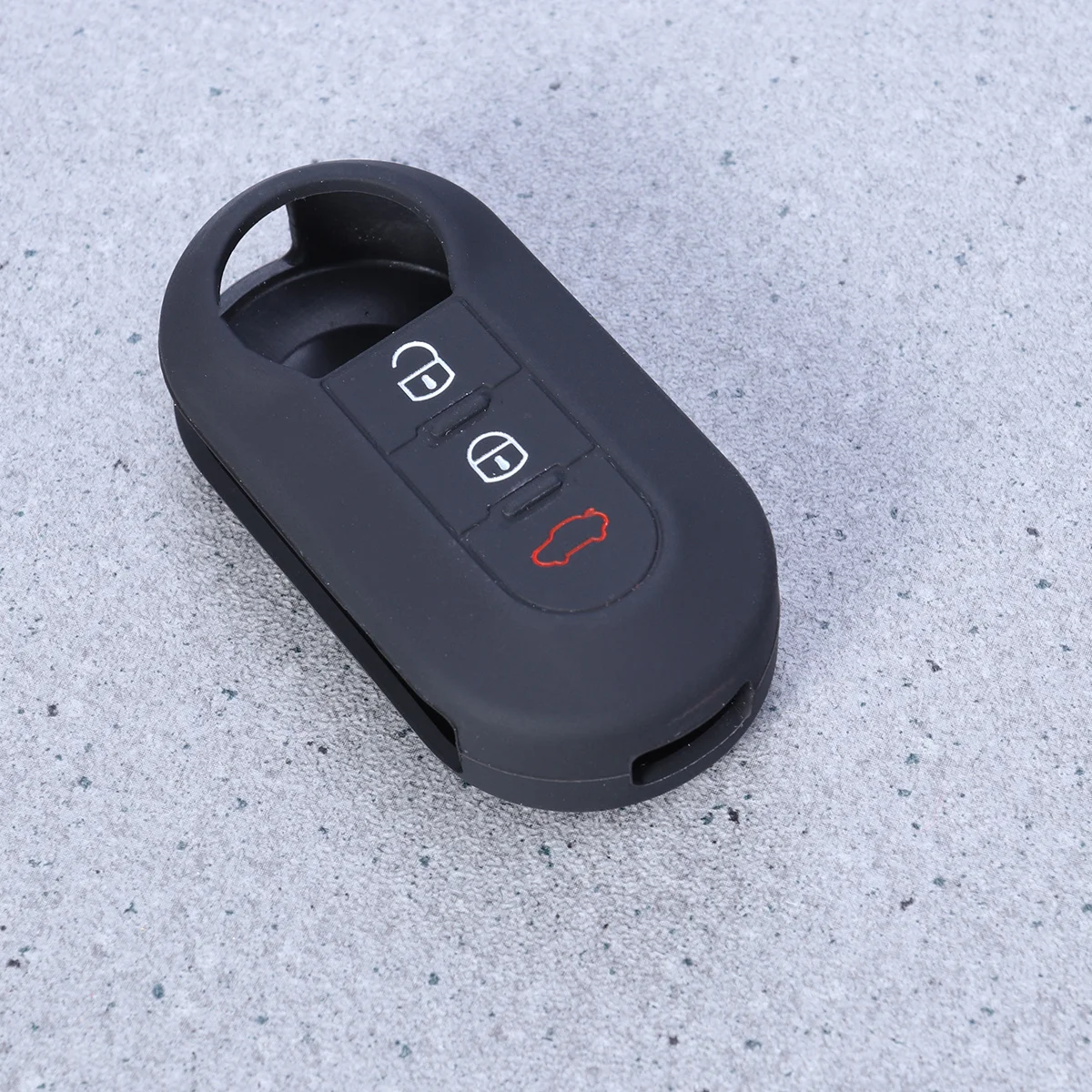 

Premium Silicone Key Cover for 3 Buttons Remote Car Key Case Shell Protector Replacement Fit for Fiat 500 Black Eco Friendly