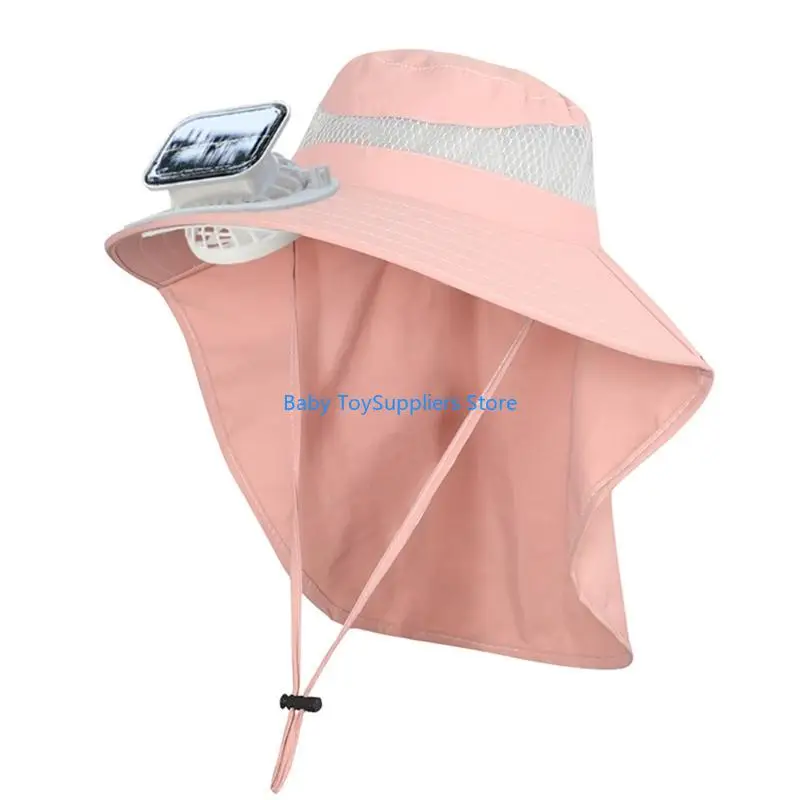 

R1WF Rechargeable Sun Kid Hat With Solar Panel And Charging Breathable Beach Hat