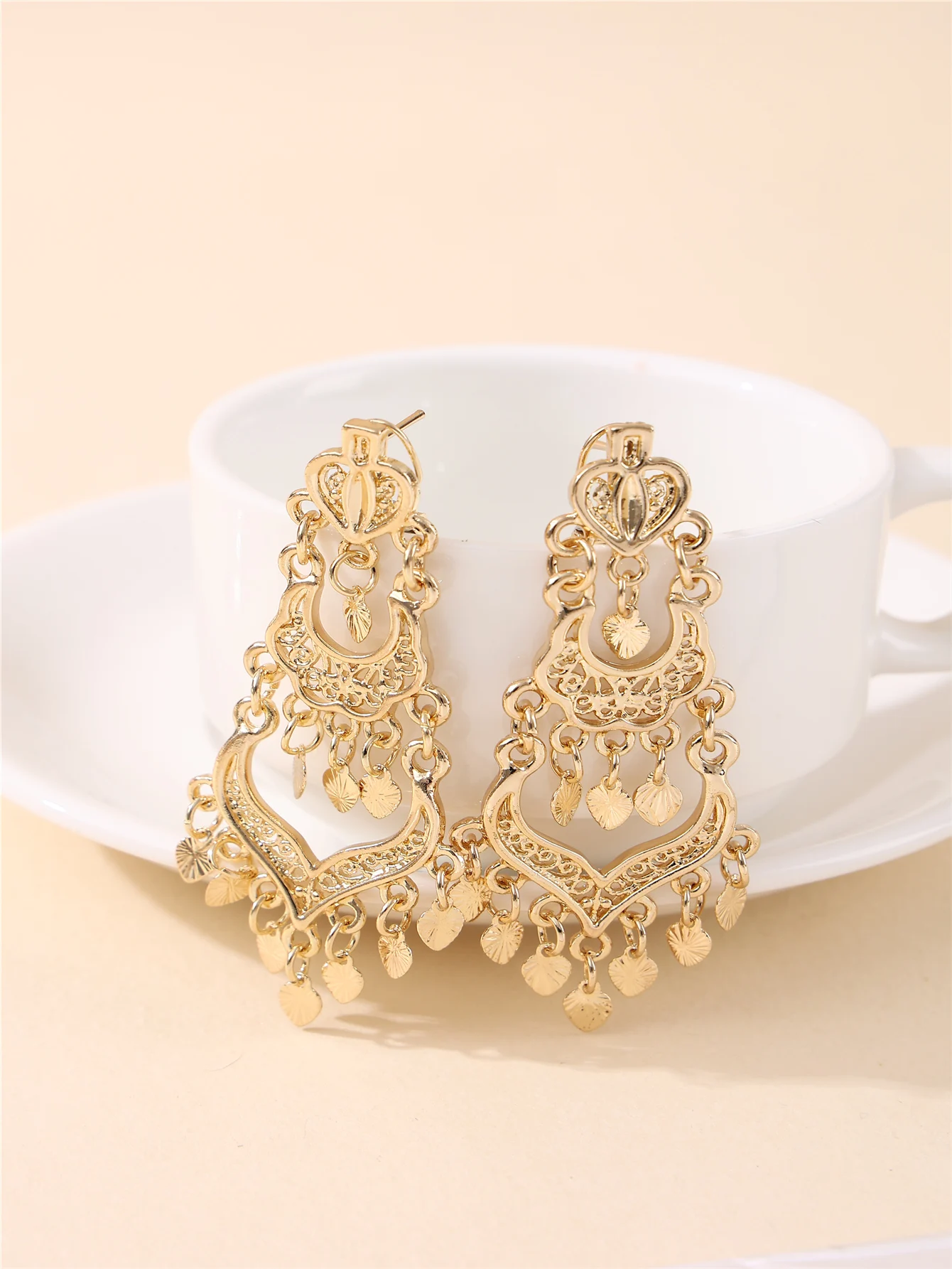 

Women's Heart Tassel Earrings Elegant Classic For Bridal Wedding Party Festival