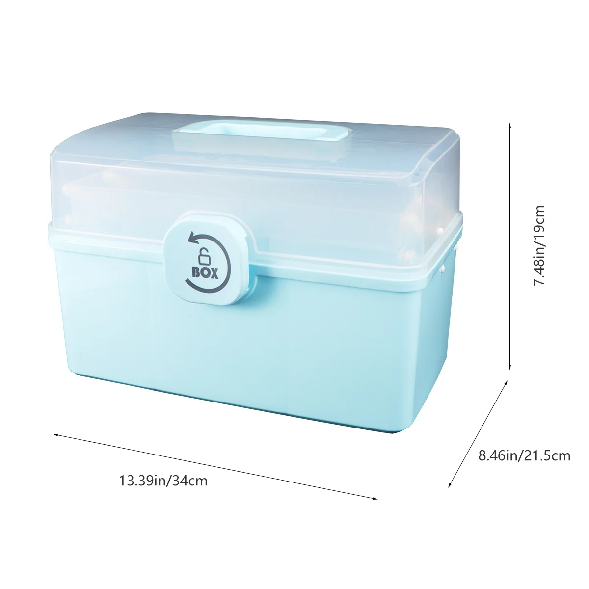 علبة طبية كبيرة، صندوق تخزين دواء محمول عالي السعة مع مقبض، مشبك قابل للدوران، منظم مقاوم للرطوبة