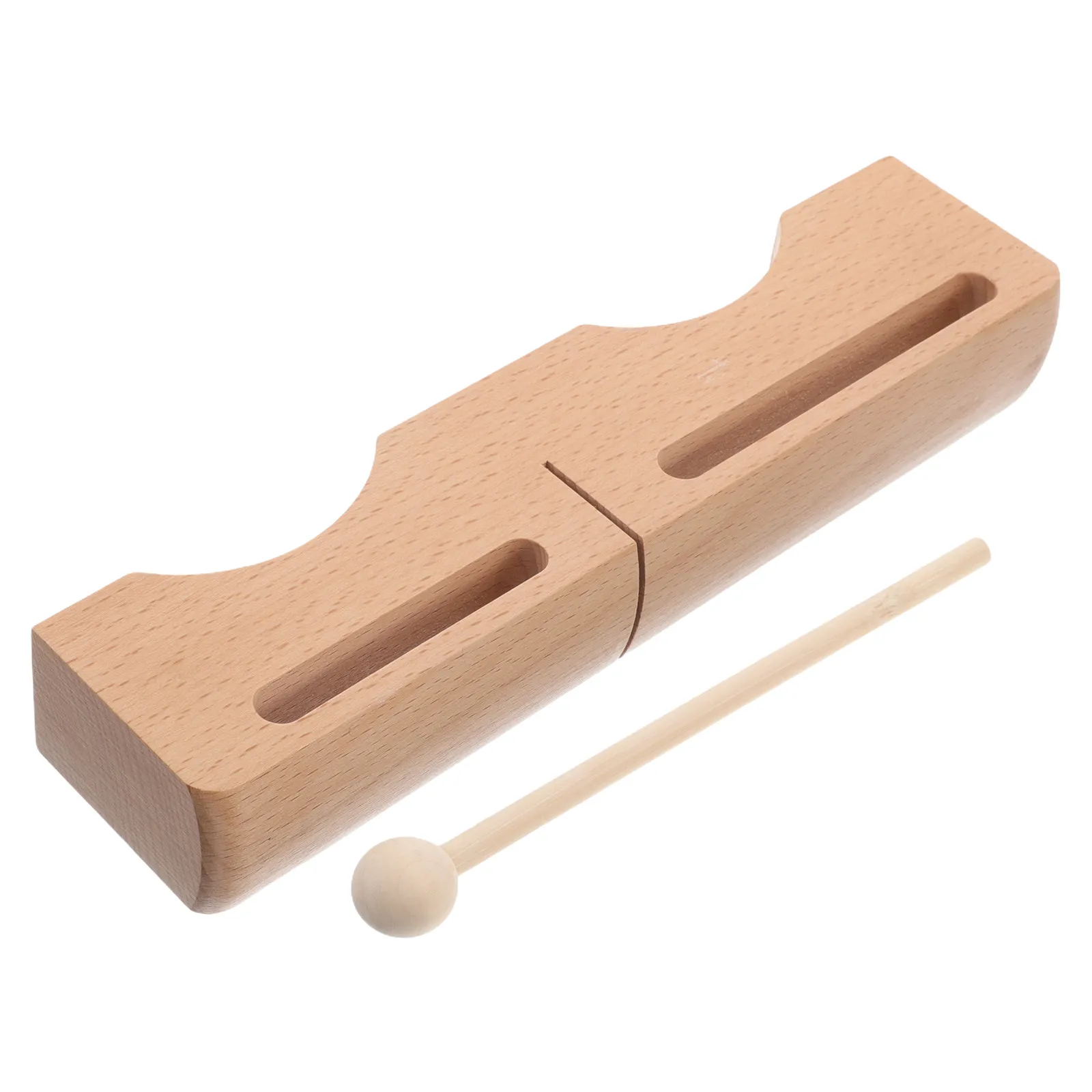 Professional Dual-Tone Wooden Percussion Block Handheld Beech Wood Rhythm Instrument for Traditional Chinese Opera Music