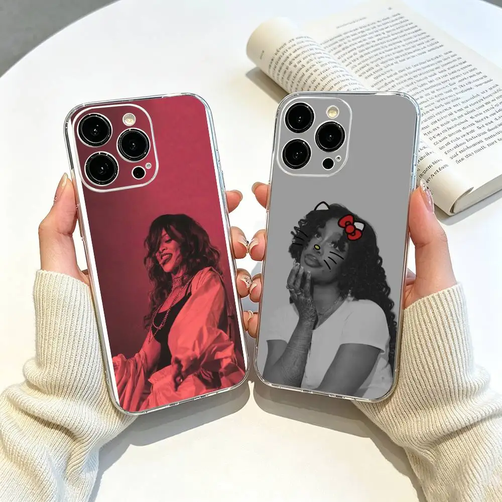 Singer-R-Rihanna  Phone Case For iPhone17,16,15,14,13,12,11 ,Pro Max,16/15/14 Plus Transparent Cover