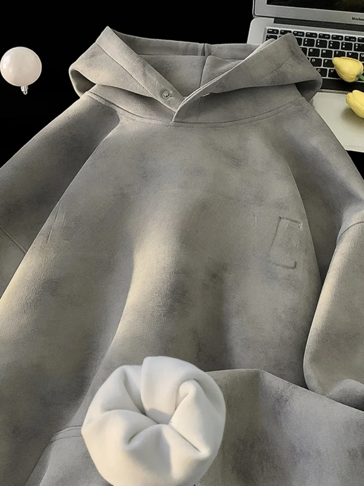 

Мужская толстовка American Sle Heavyweight: утепленная, свободная, повседневная спортивная куртка на осень-зиму с карманом-кенгуру