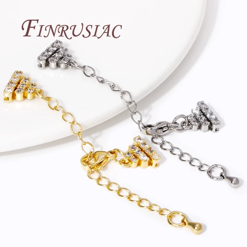 18K Gold Plated Lobster Clasp with Extension Chain Connector For Jewelry,DIY 3-Strand Beading Accessories For Bracelets Findings