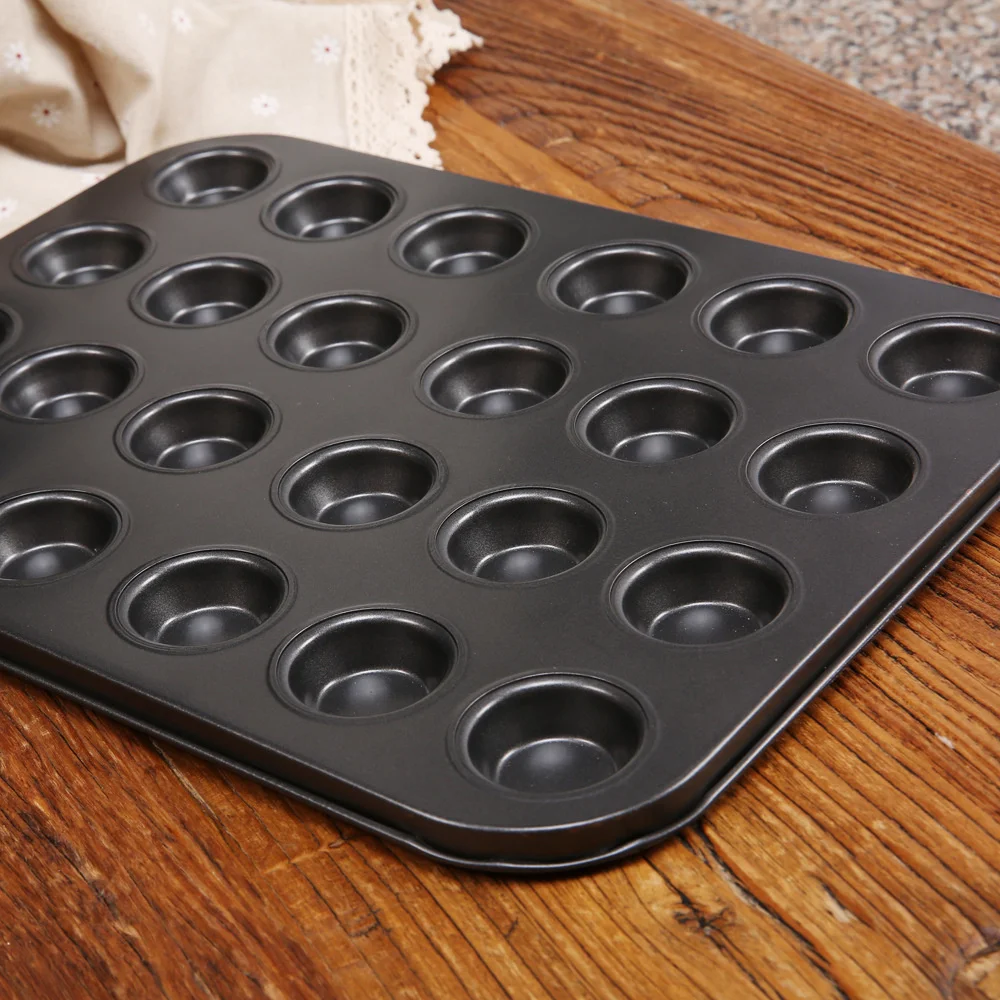 24 Holes Carbon Steel Non-stick Cake Mould Pudding Baking Tray Muffin Pan Cupcake Mold Oven Tray