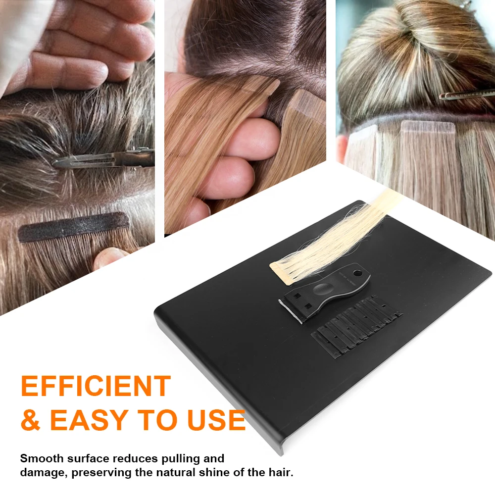 GlamorDove Tape-in Hair Extension Removal Tool Kit – Scraper, Adhesive Tape & Curved Acrylic Board for Easy Glue Removal