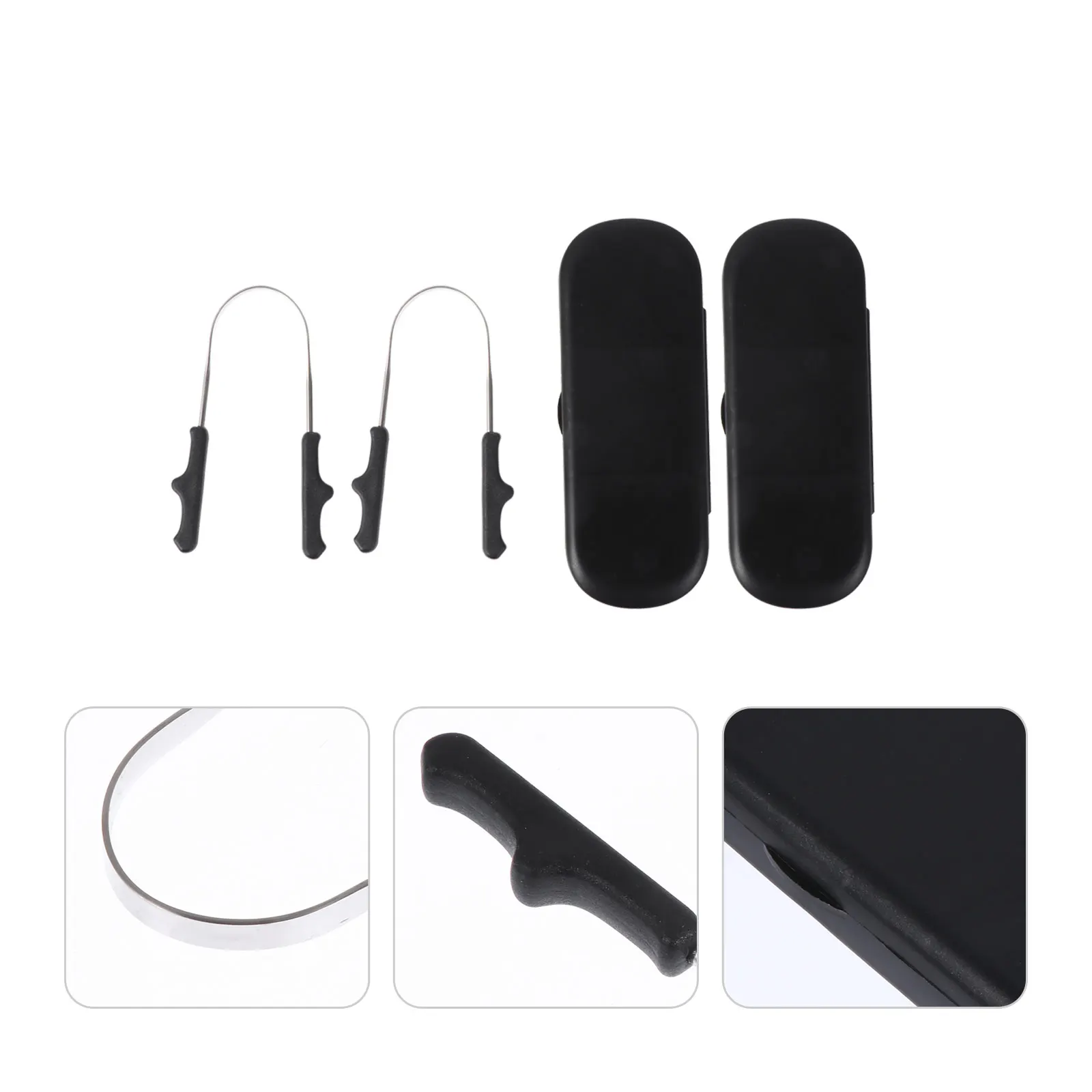 2Sets Tongue Scraper Kit Professional Tongue Cleaners Ergonomic Handle Wide Head Oral Cleaning Tools for Bad Breath Removal