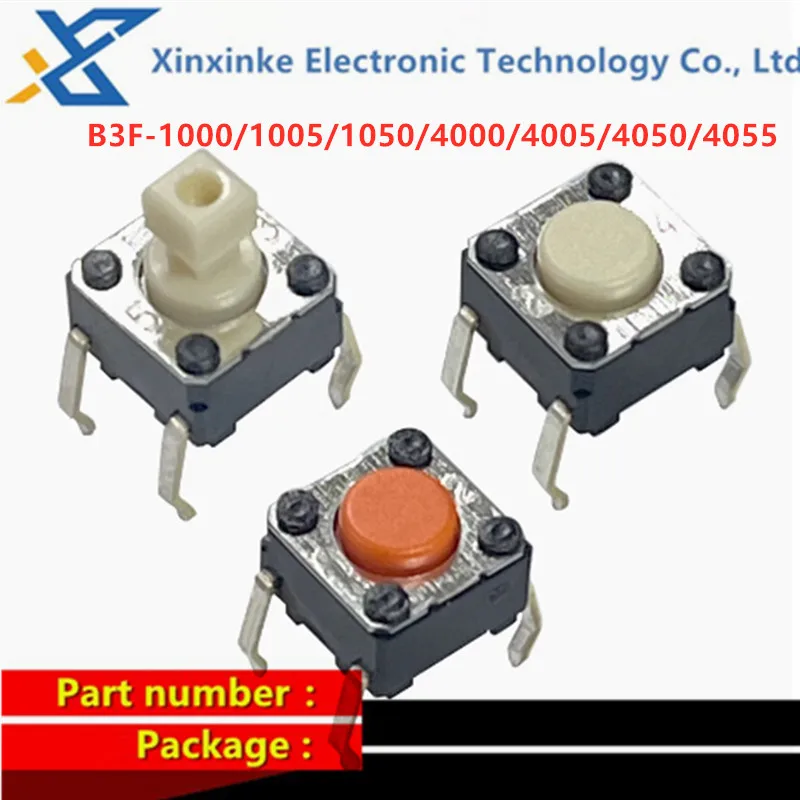 50PCS B3F-1000/1005/1050/4000/4005/4050/4055 Touch Switch Micro Motion Button 6*6*4.3MM/7.3MM 12*12*4.3mm/7.3MM