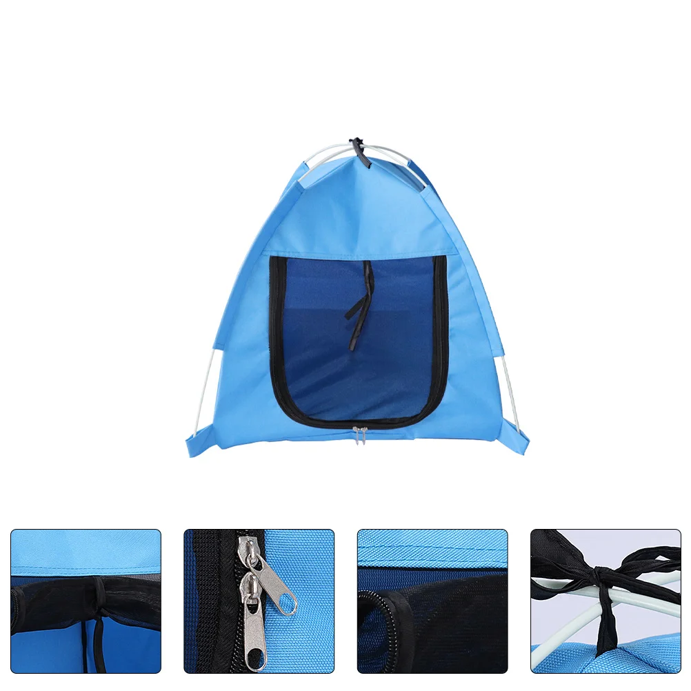 Canil para cães ao ar livre, tenda contra mosquitos para animais de estimação, abrigo dobrável, casinha de verão, fornecimento azul