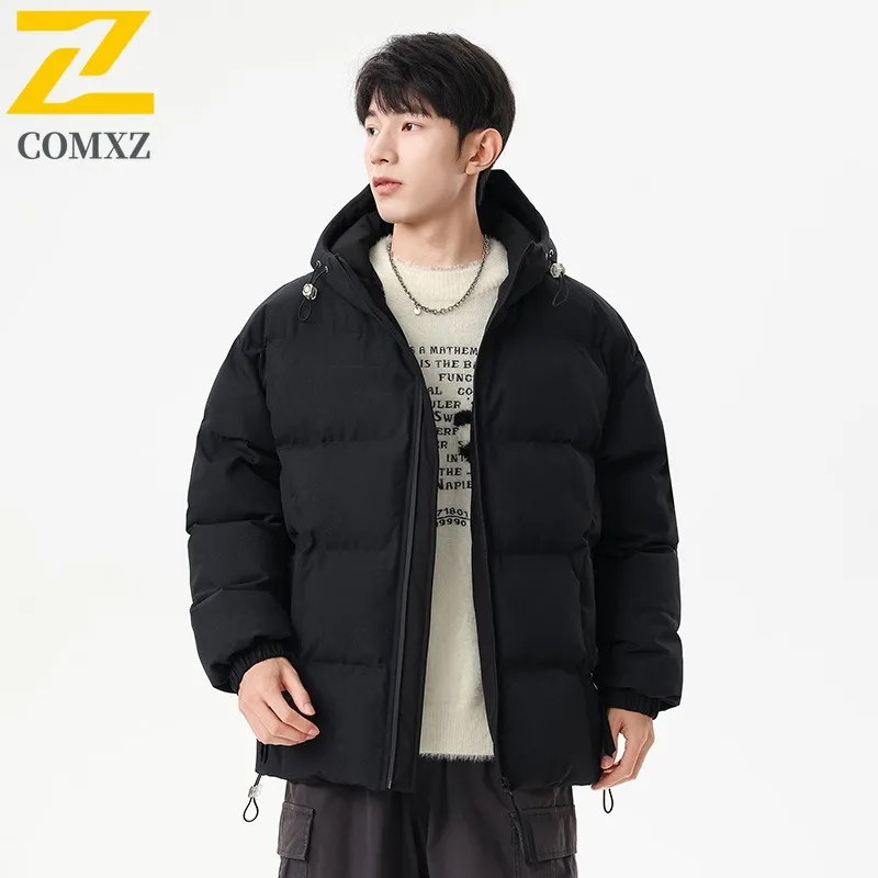 COMXZ-abrigo de algodón para hombre, chaqueta térmica de invierno a prueba de viento con relleno de algodón, holgada, forro polar, gruesa, versátil, tendencia, para exteriores