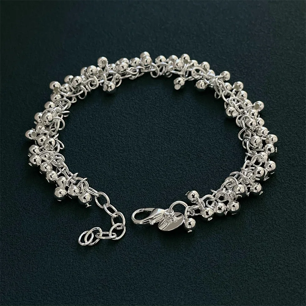 925 Sterling Zilveren Armband Druivenkralen Prachtige Vrouwen Mode Bruiloft Feest Cadeau Sieraden