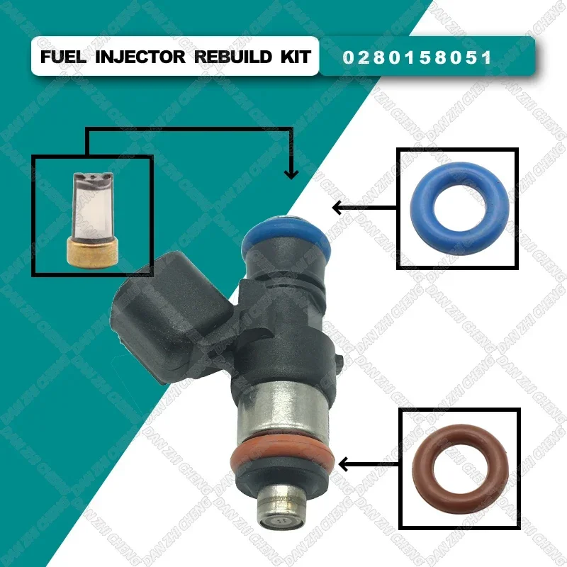 

6 set Fuel Injector Service Repair Kit Filters Orings Grommets For Infiniti FX35 G35 Nissan Murano 350Z 0280158042 16600-CD700