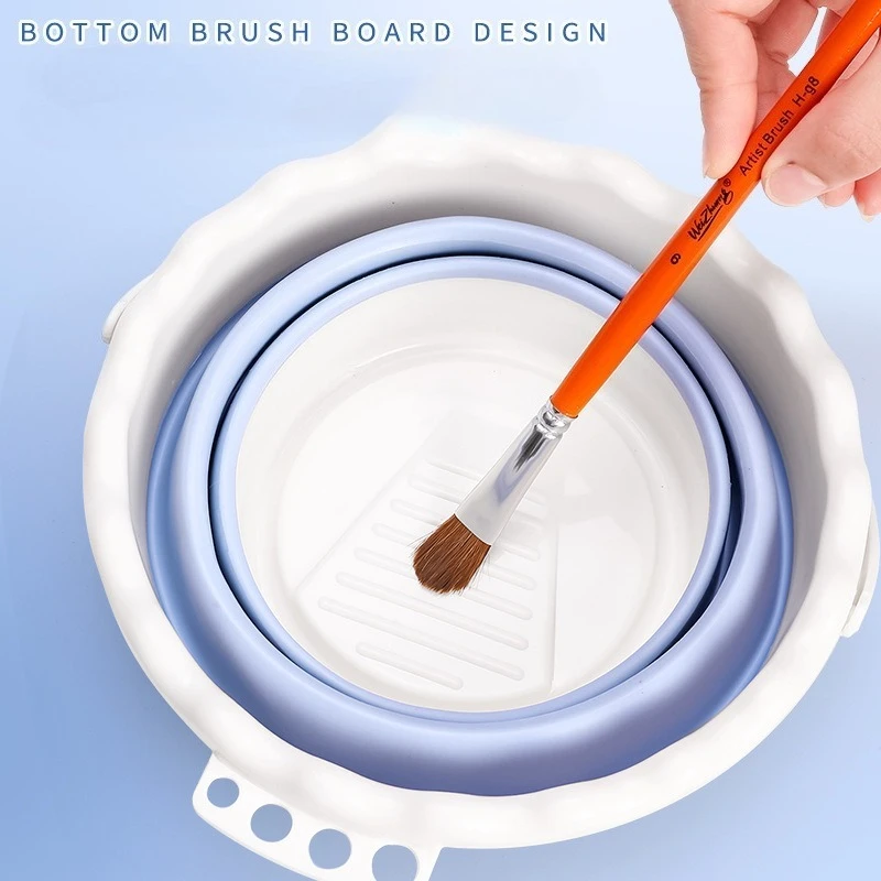 Watercolor Paint Pen Washing Bucket Portable Scalable Telescopic Art Wash Pen Cup Folding Brush Washer Painting Art