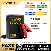 VTOMAN X4 Car Jump Starter 2500A Car Power Bank 4 In 1 with Portable Air Compressor Car Starter Booster for 8.5L Gas/6.0L Diesel