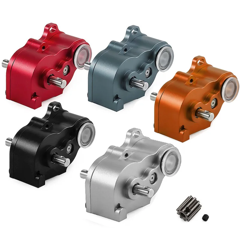 LCG Transmisión de metal liviana D360 para Axial SCX10, caja de cambios de gravedad central baja de aluminio Actualización de ajuste directo para orugas 1/10