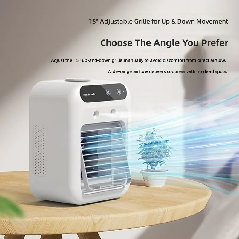 for  Desktop Spray Cold Fan Silent Large Wind Cooling Small Air Conditioner Movable Bedroom Humidification Mini