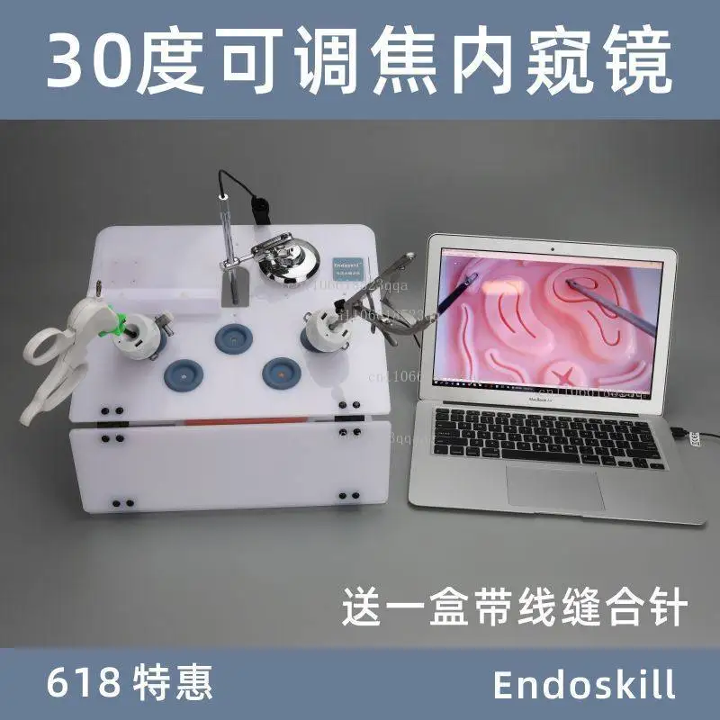 Laparoscopic Training Simulator Full Set, Laparoscopy Trainer Box with 1080P HD Endoscope