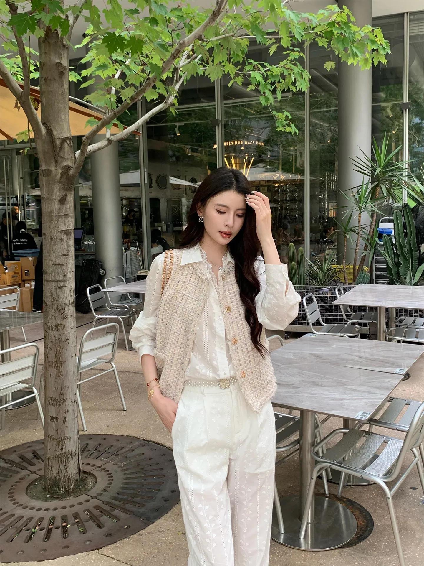 

Kun Early Spring Woolen Vest Women's Fashion Layering Slimming Style New Model Single Button Flip Collar Polyester 80% Wool 20%