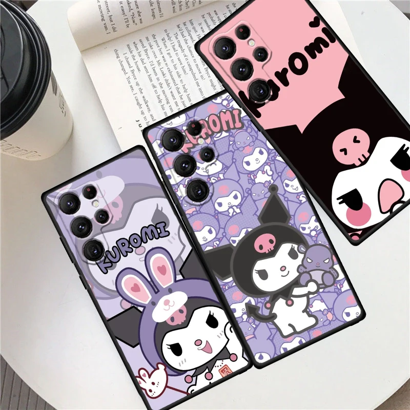 Cartoon Cute kuromi For Samsung Galaxy S23 S22 S21 S20 FE S10 S9 S10E S8 Plus Ultra Lite 5G Black Phone Case