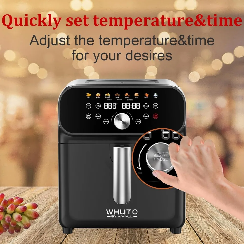 Air Fryer, 6QT Air Fryer Oven with LED Digital Touchscreen, 12 Preset Cooking Functions Air fryers, Bake, Reheat, Keep Warm