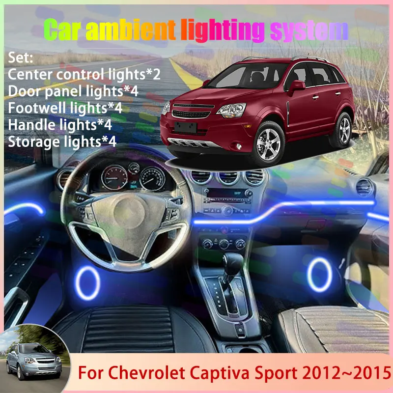 

Для Chevrolet Captiva Sport 2012 ~ 2015 Opel Antara 6/18 в 1, автомобильная атмосферная лампа, RGB абажур, ансамбль, стример, атмосферный набор
