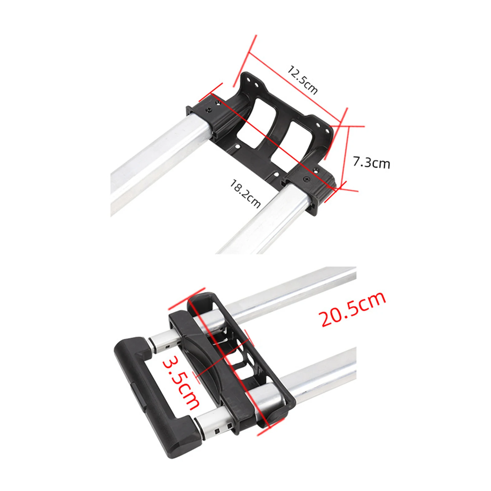 DIY Travel Suitcase Telescopic Handle Repair Parts 37.5inch Daily Usage Professional Sturdy Compact Spare Parts Folding Handle