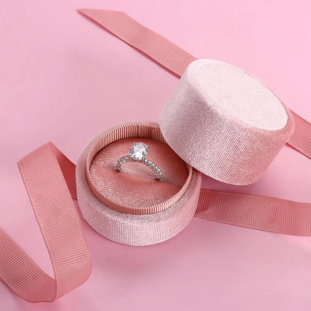 Pink Color Handmade Wedding Bowknot Necklace Engagement  Ring Displays Box Jewelry Box Fashion Accessories Jewelry Display