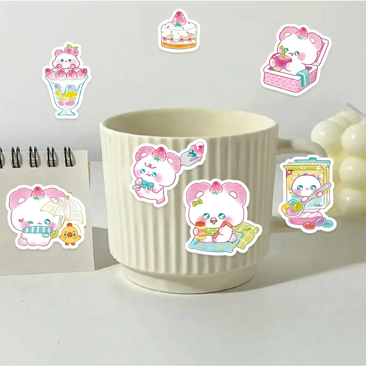 40 PCS Cute Cartoon Strawberry Sister Student DIY Stationery,Diaries,Cups,Mobile Phones,Laptops,Scrapbooks,Decoration Stickers