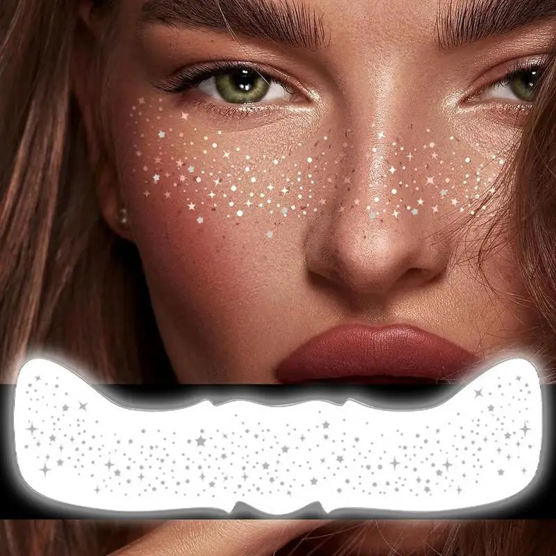 Waterproof Speckles Patches Makeup Glitter Speckle Patches for Face Long-Lasting Makeup Accessories for Music Festival Beach