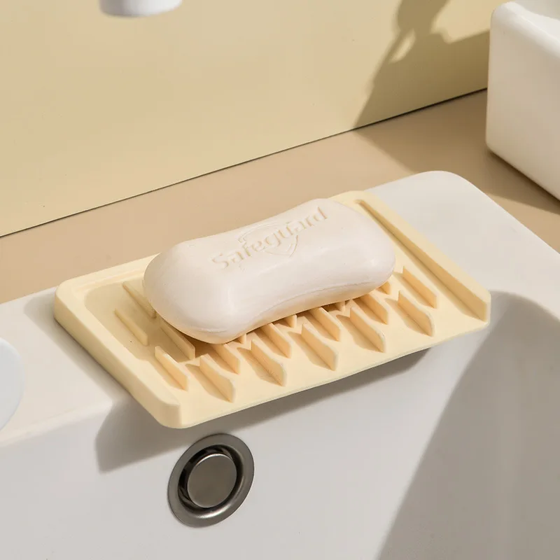 1pc Soap Dish, Silicone Drain Soap Tray, Self Draining Soap Holder,Non-slip And Minimalist Soap Storage Rack