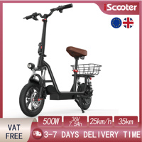 iScooter i12 Electric Scooter With Seat And basket 500W Foldable Kick EScooter 36V 7.5Ah Max Range 35km 12 Inch Cargo Scooter