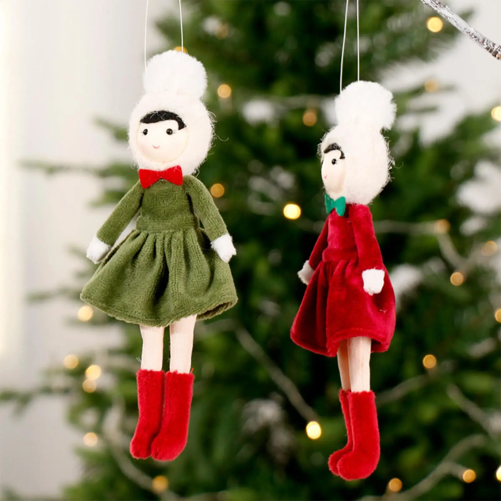 

Christmas Doll Tree Pendants Festive Girl Ornaments for Wreaths Fireplace Porch Entryway Decoration Christmas Tree Ornaments